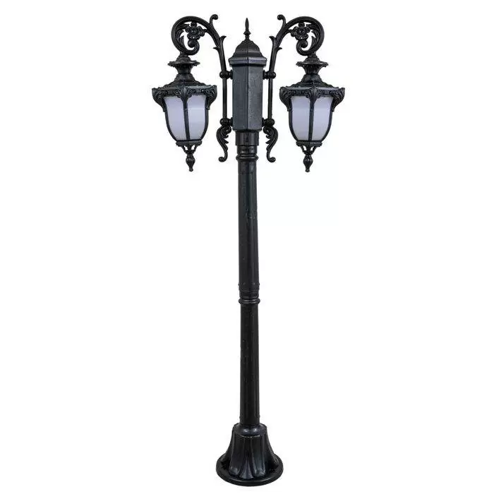 چراغ حیاطی پارکی پلاستیکی دوشاخه صدف( پلی کربنات اصلی 3 سال ضمانت )